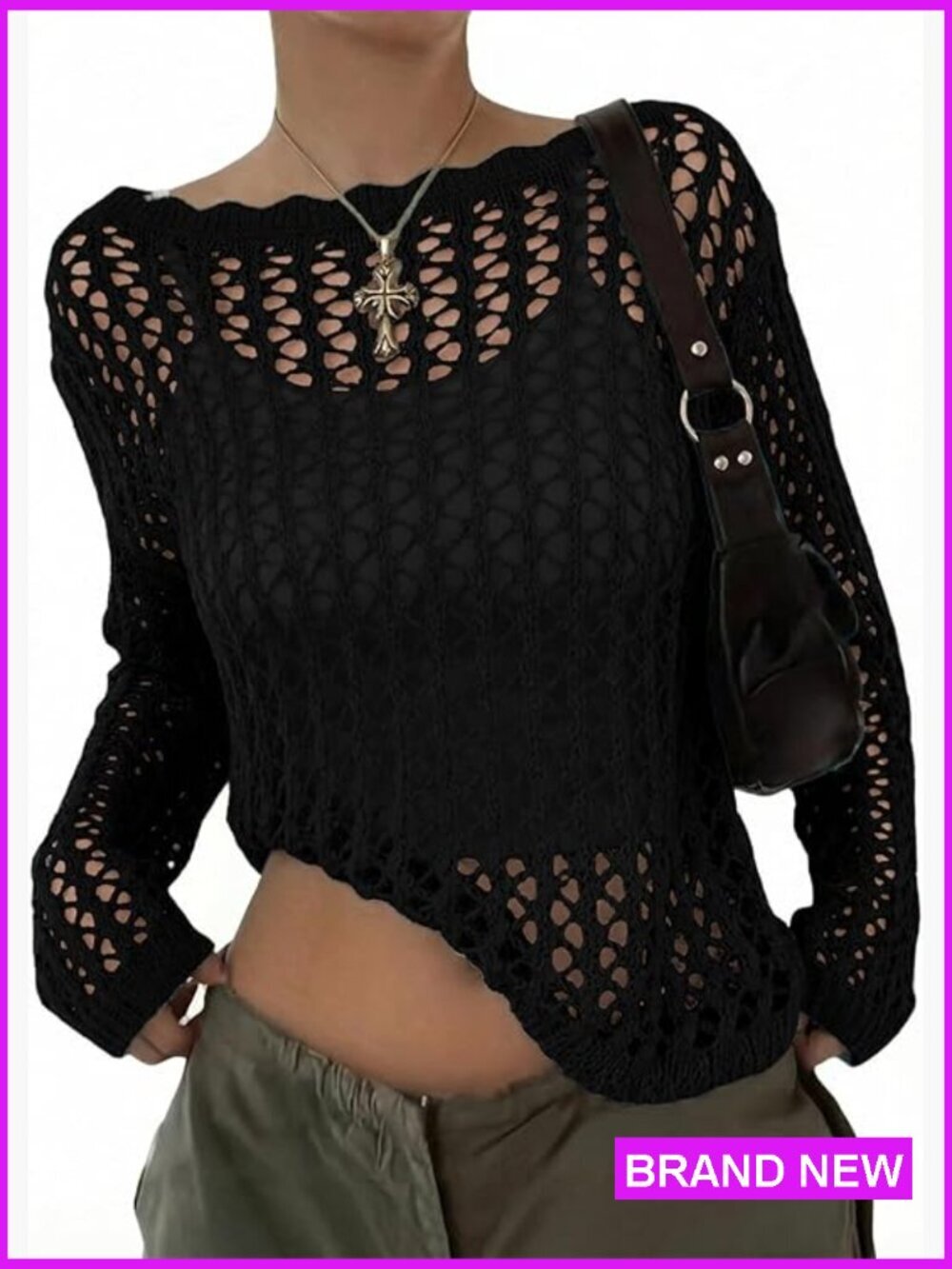 Off The Shoulder Loose Knit Summer Sweater Beach Vacation Trendy Pullover